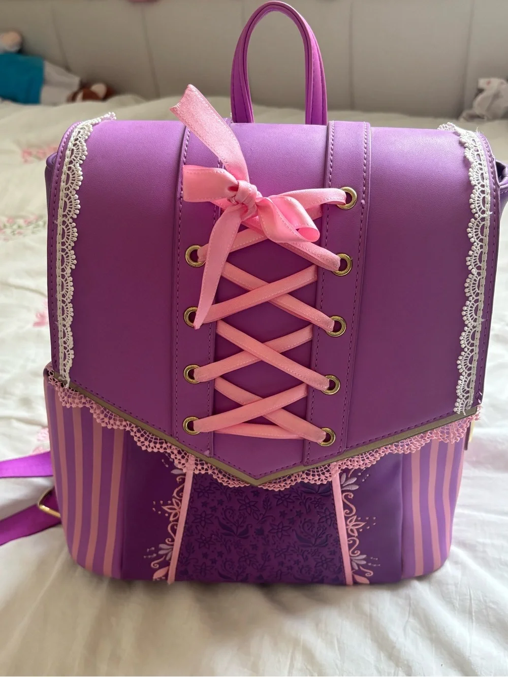 Tangled Purple & Pink Lace-Up Women's Backpack